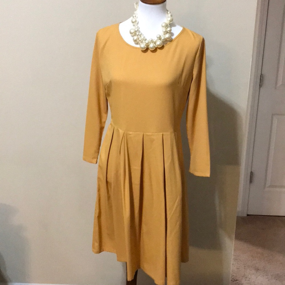New long sleeve Yellow Dress